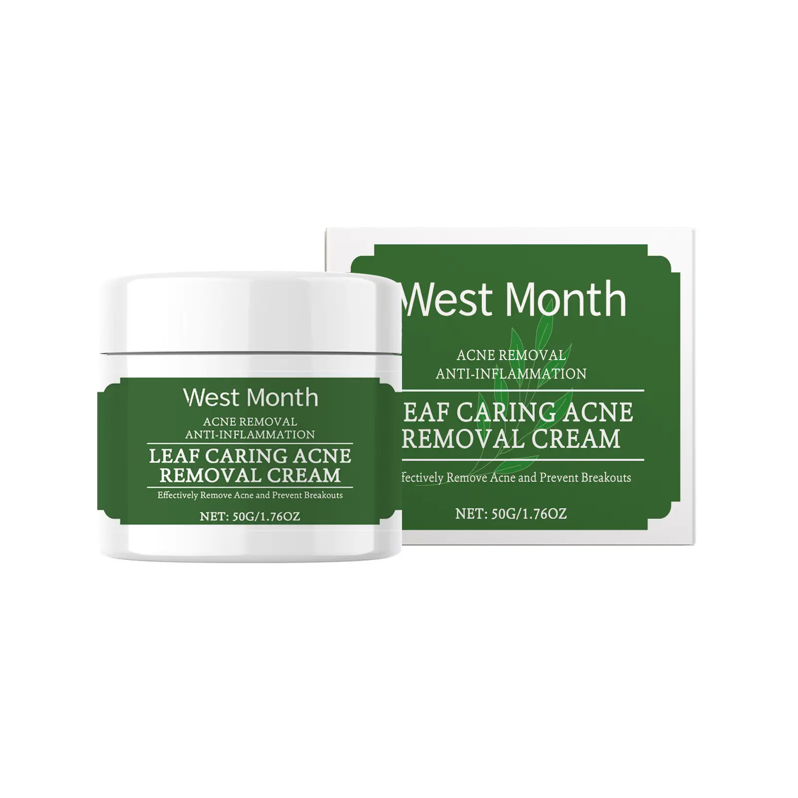 West&Month Soaning Acne Cream Review: My Messy Skincare Trial 1 West&Month Soothing Acne Cream on a bathroom counter, tube next to a plant