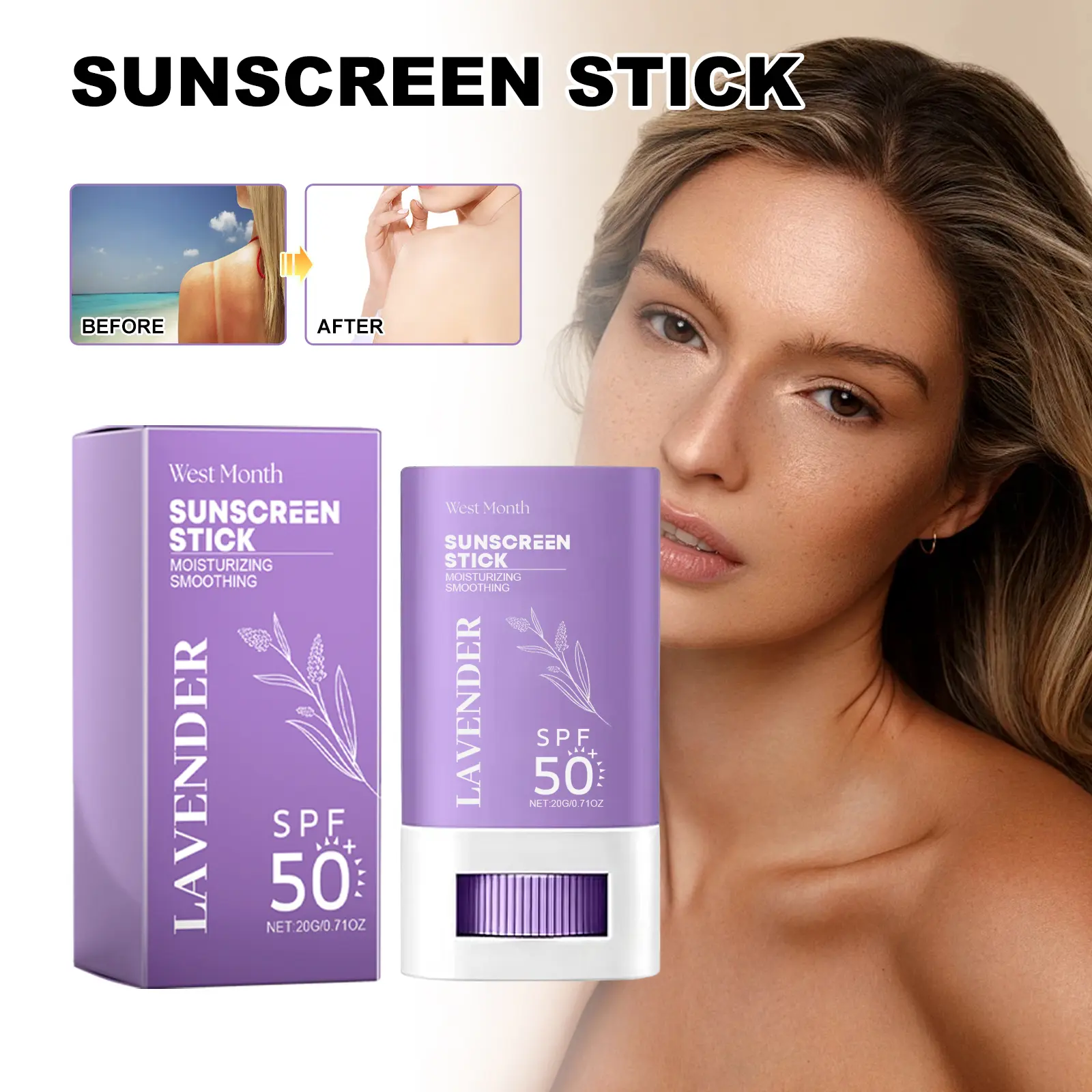 West&Month Sunscreen Stick Review: My Honest Thoughts After a Month 2 Close-up of the West&Month Sunscreen Stick cap and lavender-colored product