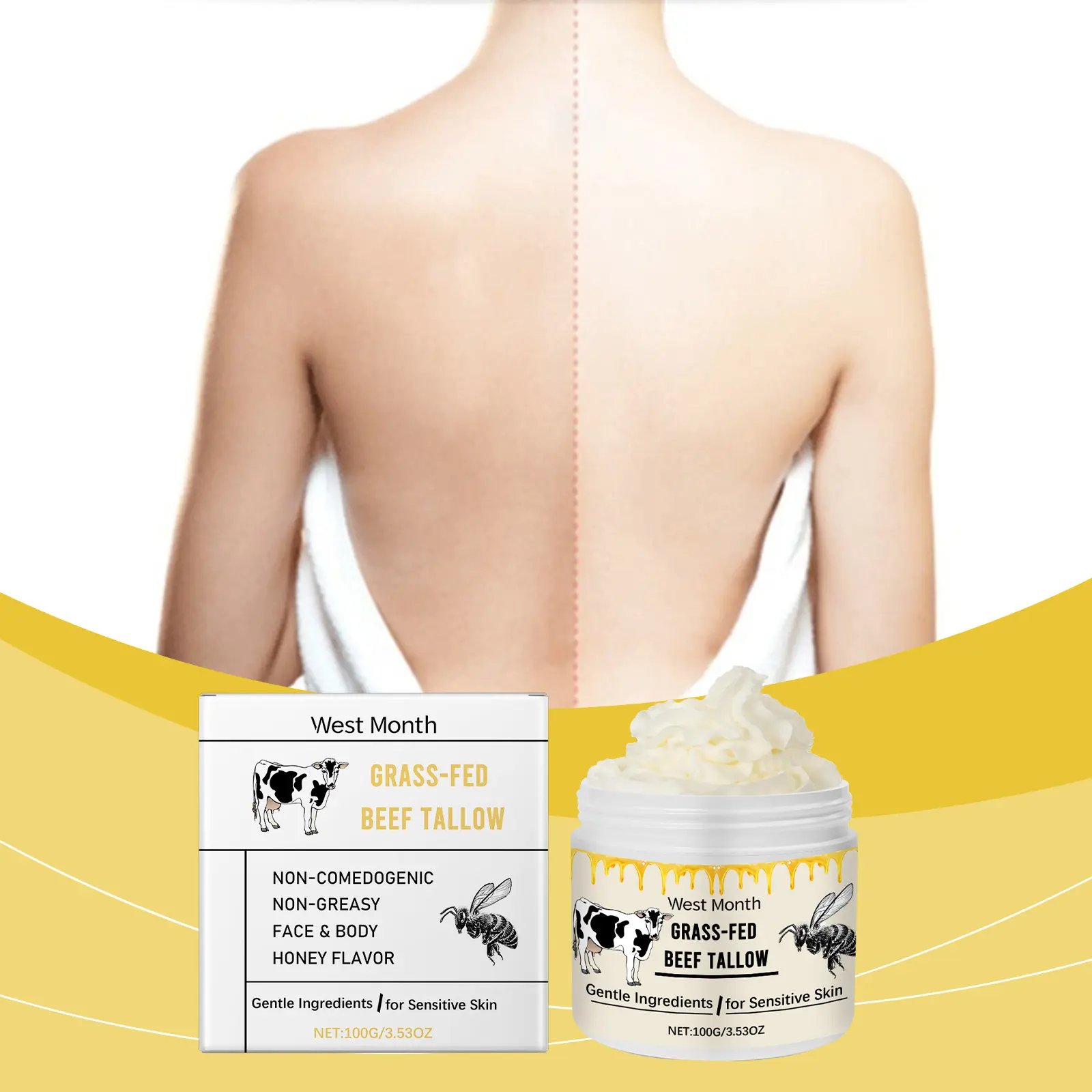 Tallow Moisturizer Gentle Moisture Lock for Face & Body West&Month 2 tallow moisturizer gentle moisture lock West Month 154 3043