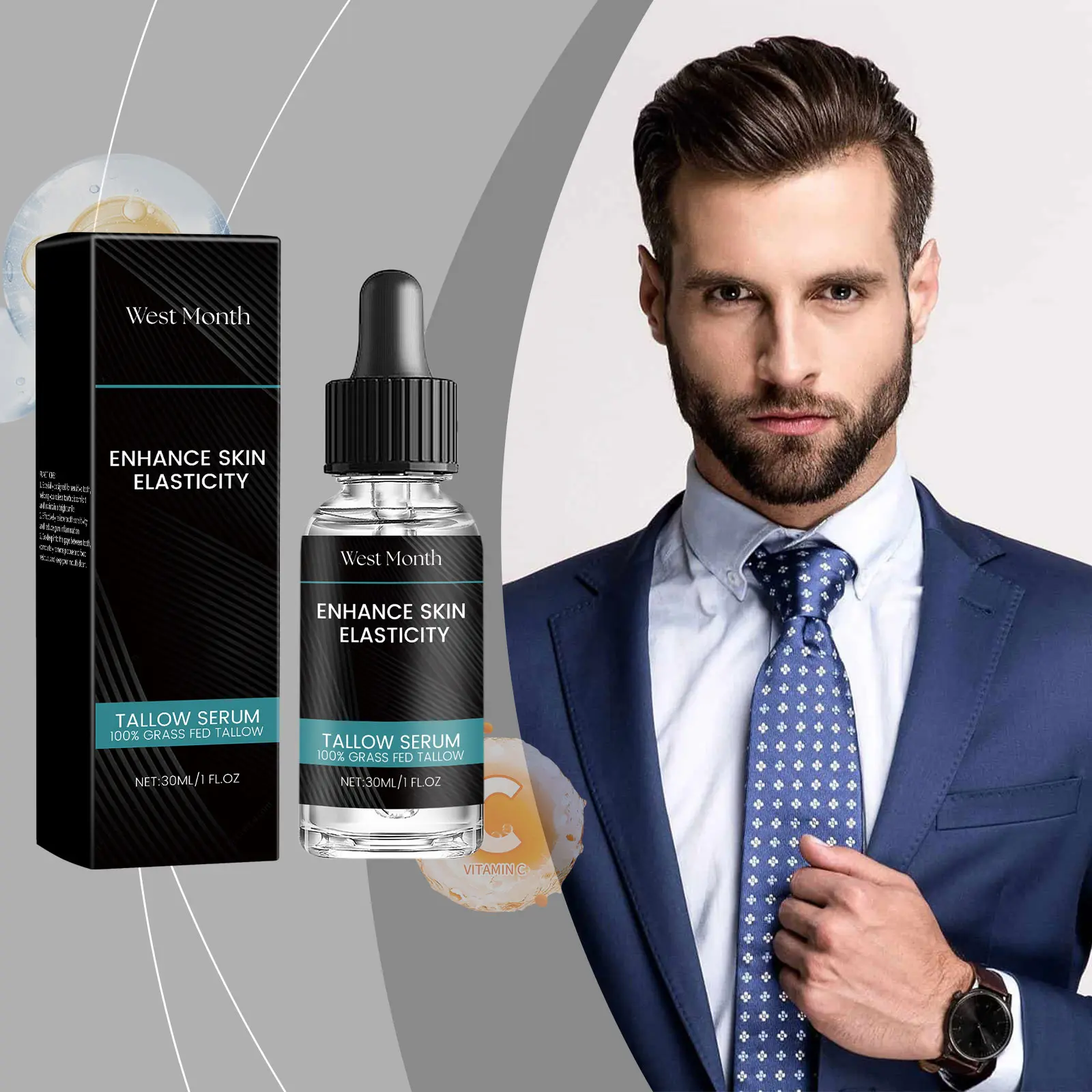 Tallow Serum for Men: Moisturizing & Firming Face Care by West&Month 2 tallow moisturizing serum gentle moisturize firm men West Month 571 8564