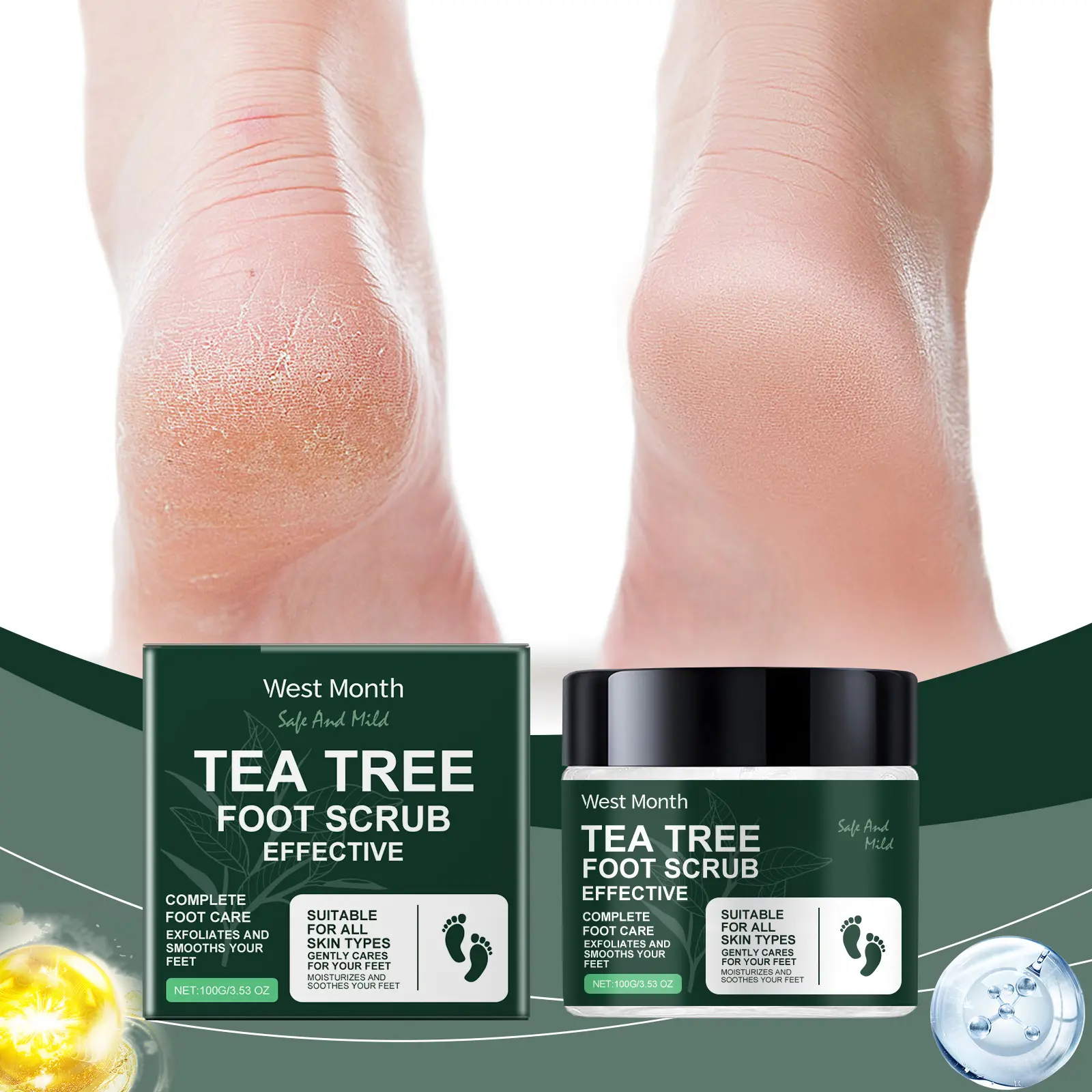 West&Month Tea Tree Foot Scrub Review: My Honest Experience 2 Close-up of West&Month Foot Scrub texture in hand