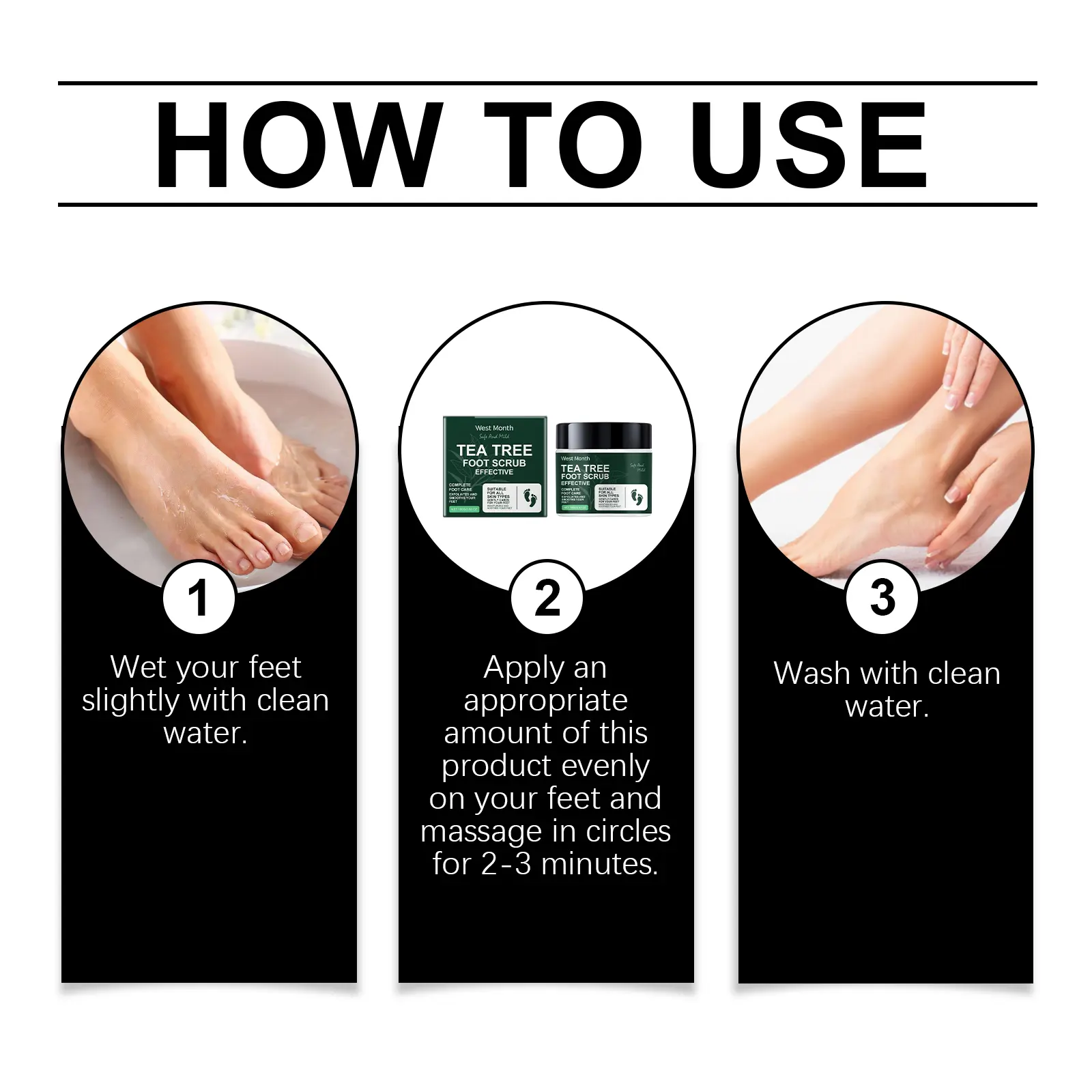 West&Month Tea Tree Foot Scrub for Callus Softening & Smooth Skin 4 tea tree foot scrub soften horny tender West Month 111 2511