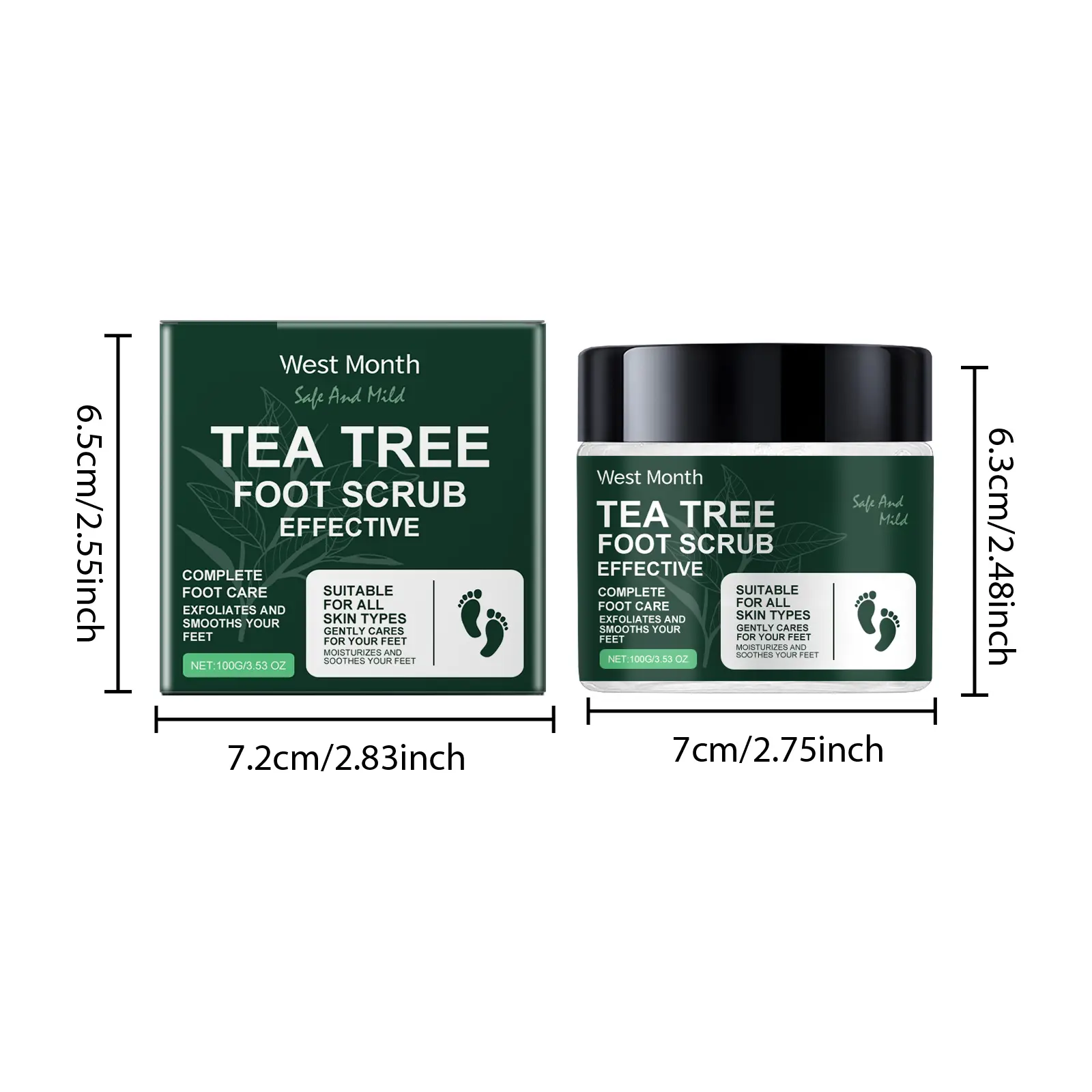 West&Month Tea Tree Foot Scrub for Callus Softening & Smooth Skin 1 tea tree foot scrub soften horny tender West Month 111 2512