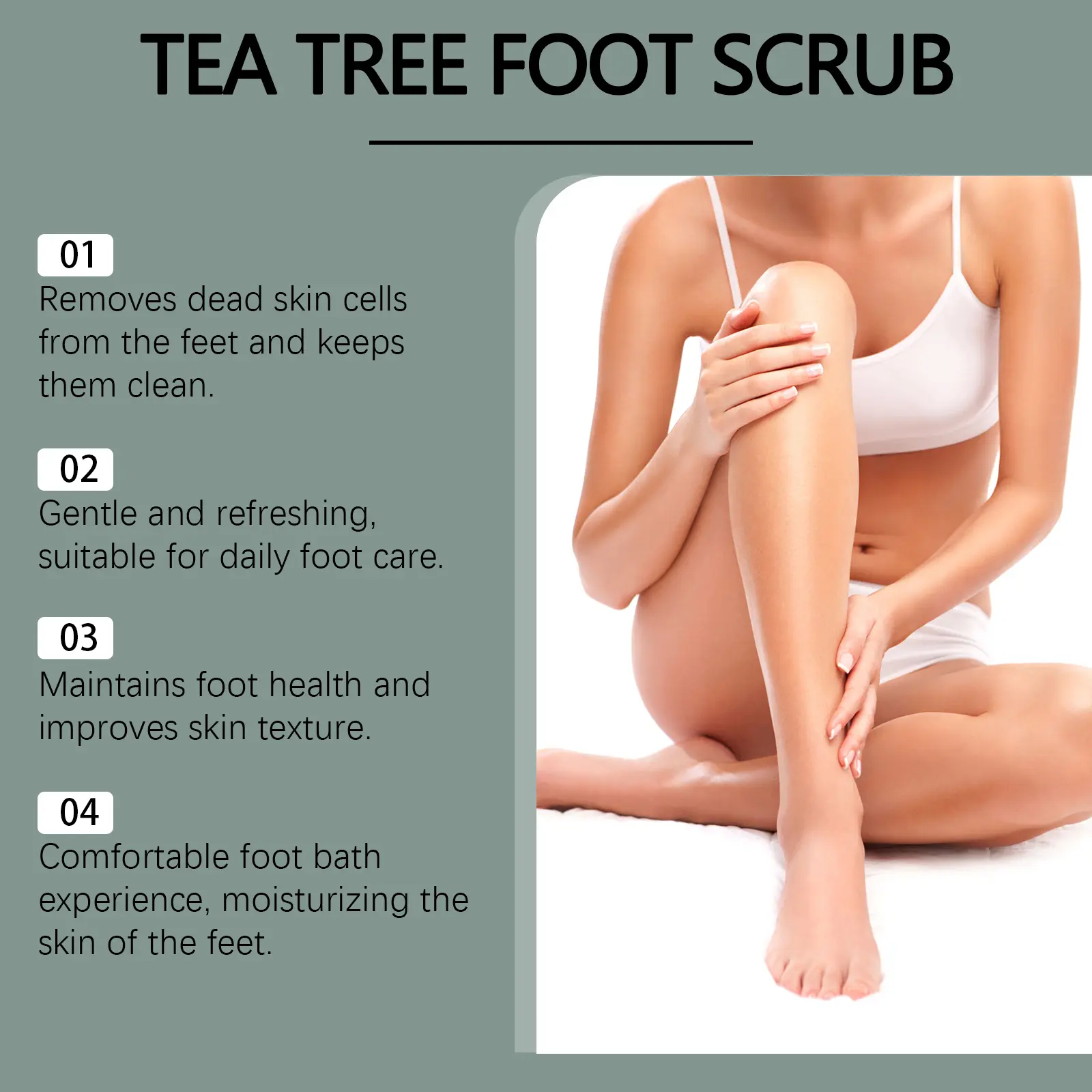 West&Month Tea Tree Foot Scrub for Callus Softening & Smooth Skin 11 tea tree foot scrub soften horny tender West Month 111 2517