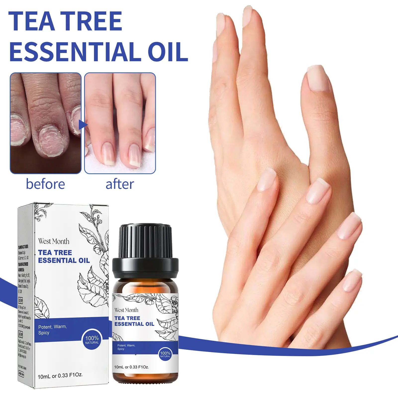 Honestly, I’m Obsessed: My Real Experience with West&Month Tea Tree Essential Oil 2 Tea tree oil application on nails