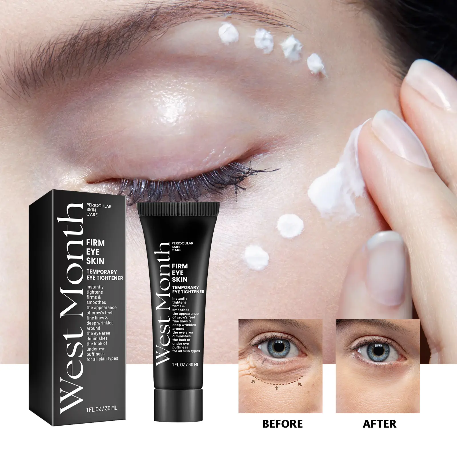 West&Month Eye Tightener Review: Honest Thoughts After 4 Weeks 2 Close-up of applying West&Month Eye Tightener
