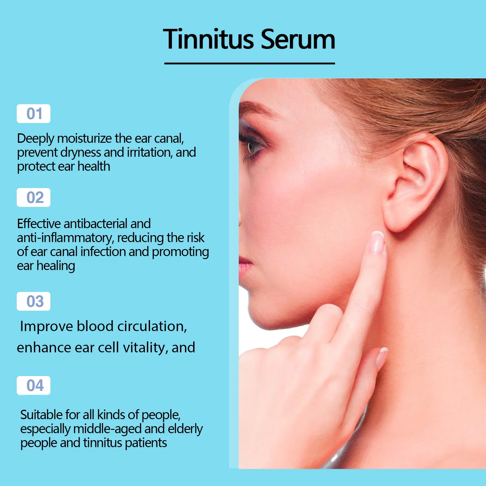 Tinnitus Serum Drops for Ear Itching and Acne - West&Month 5 tinnitus serum cochlear care repair itching West Month 115 2564
