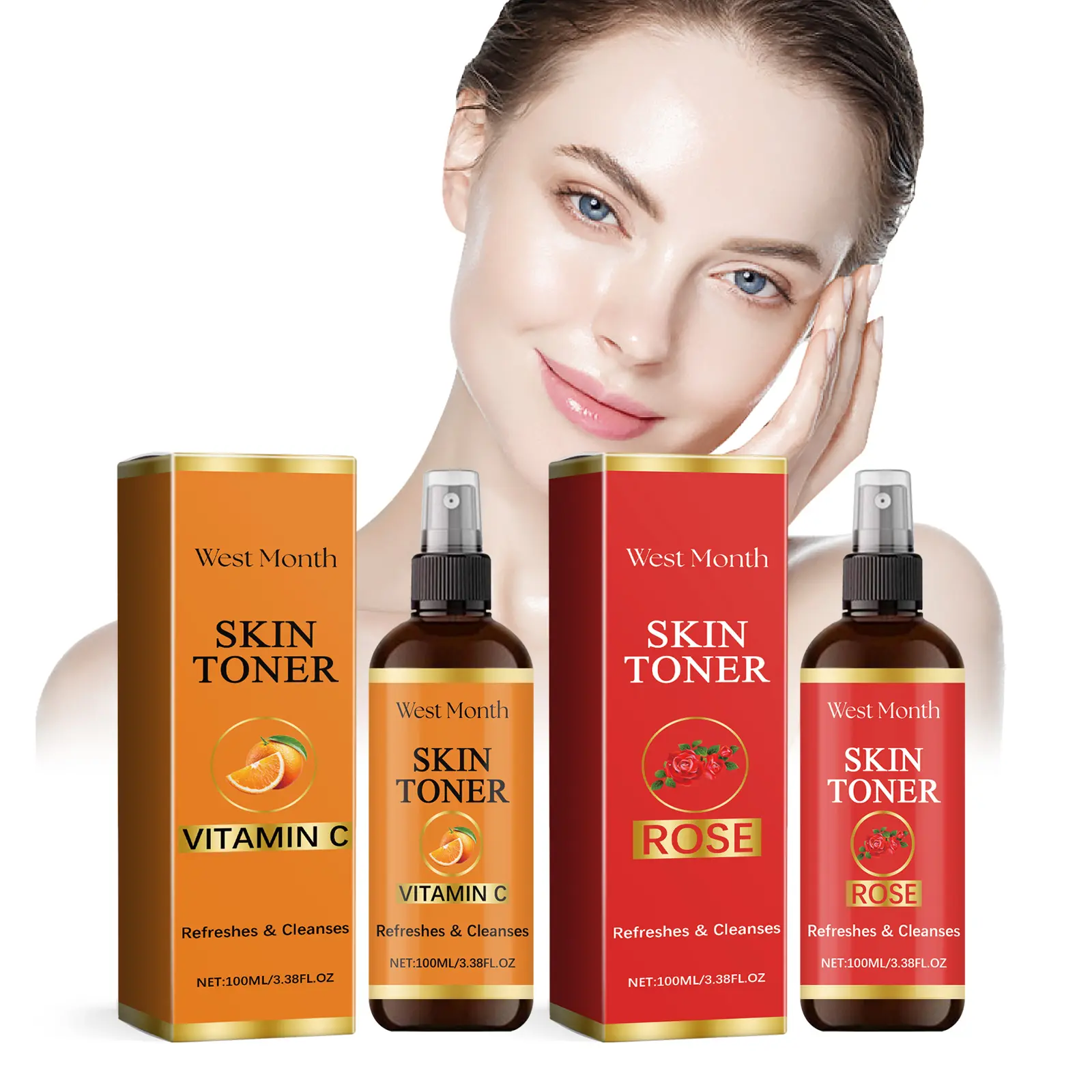 West&Month Toner Spray Review: Hydration Hero or Hype? 2 Close up of West&Month Toner Spray being misted on skin