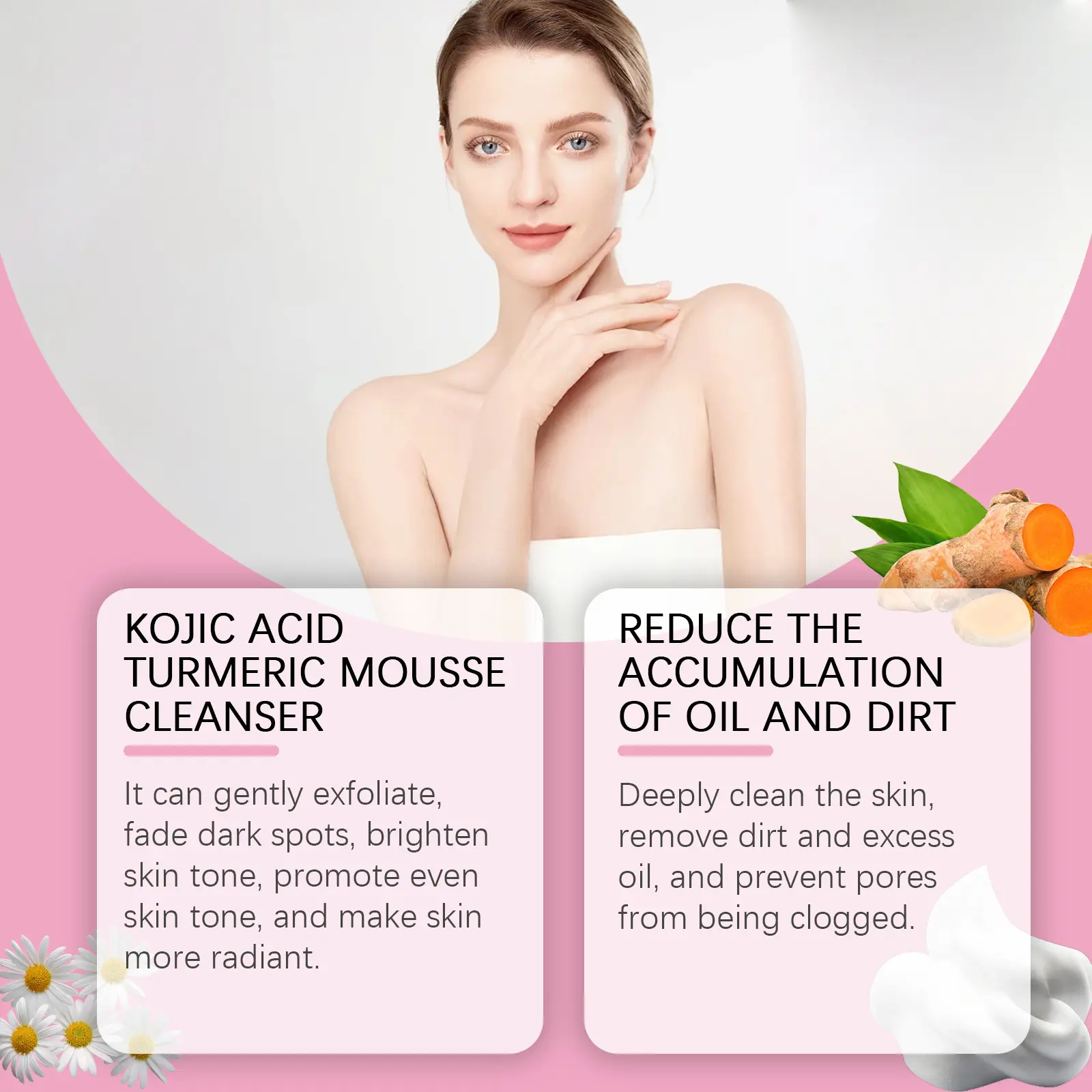 Turmeric Acid Face Cleanser Brightening Foaming Wash - West&Month 6 turmeric acid cleanser soft moisturize gentle West Month 478 7335