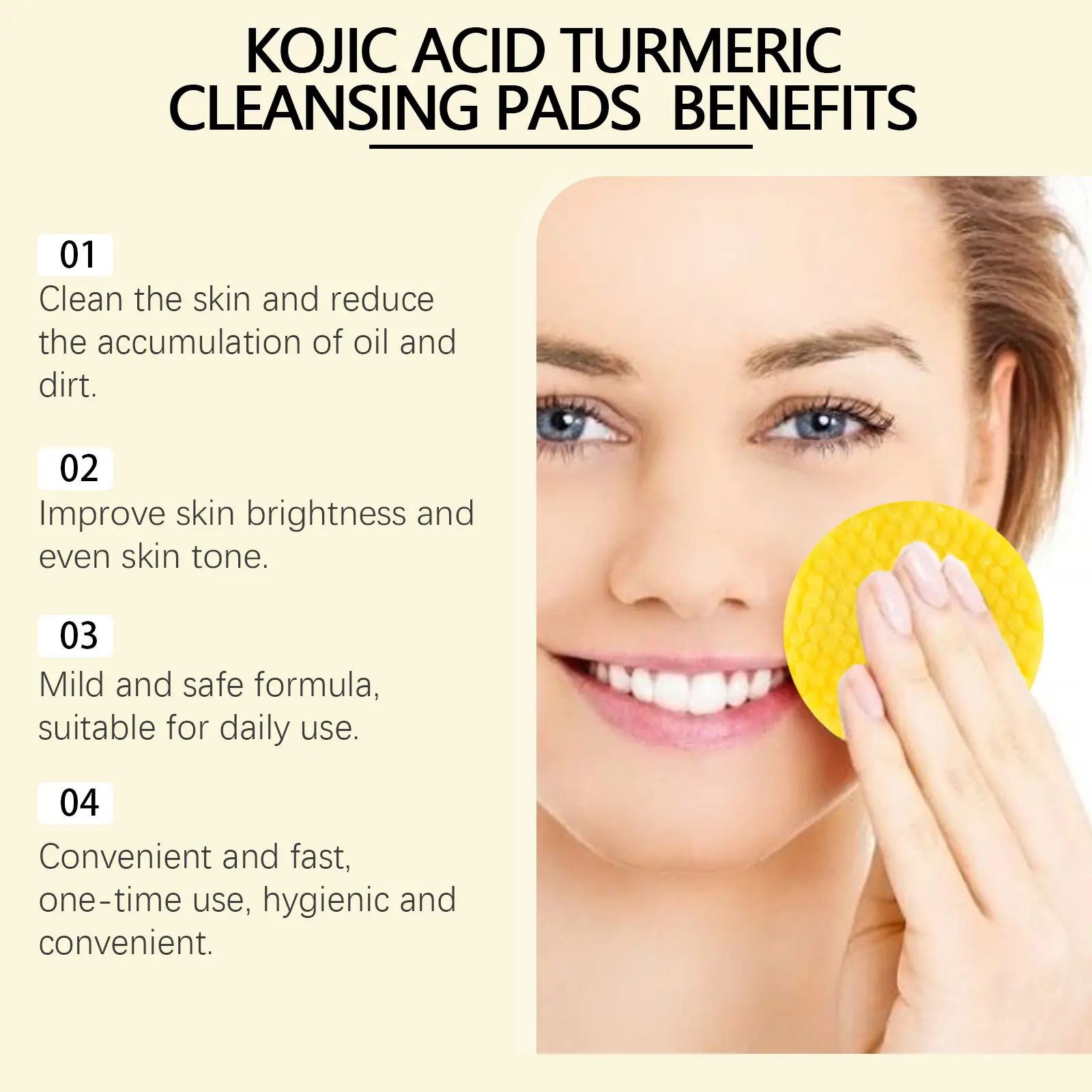Turmeric Acid Cleansing Pad for Brightening & Moisturizing - West&Month 7 turmeric acid pad brighten clean moisturize West Month 189 3487