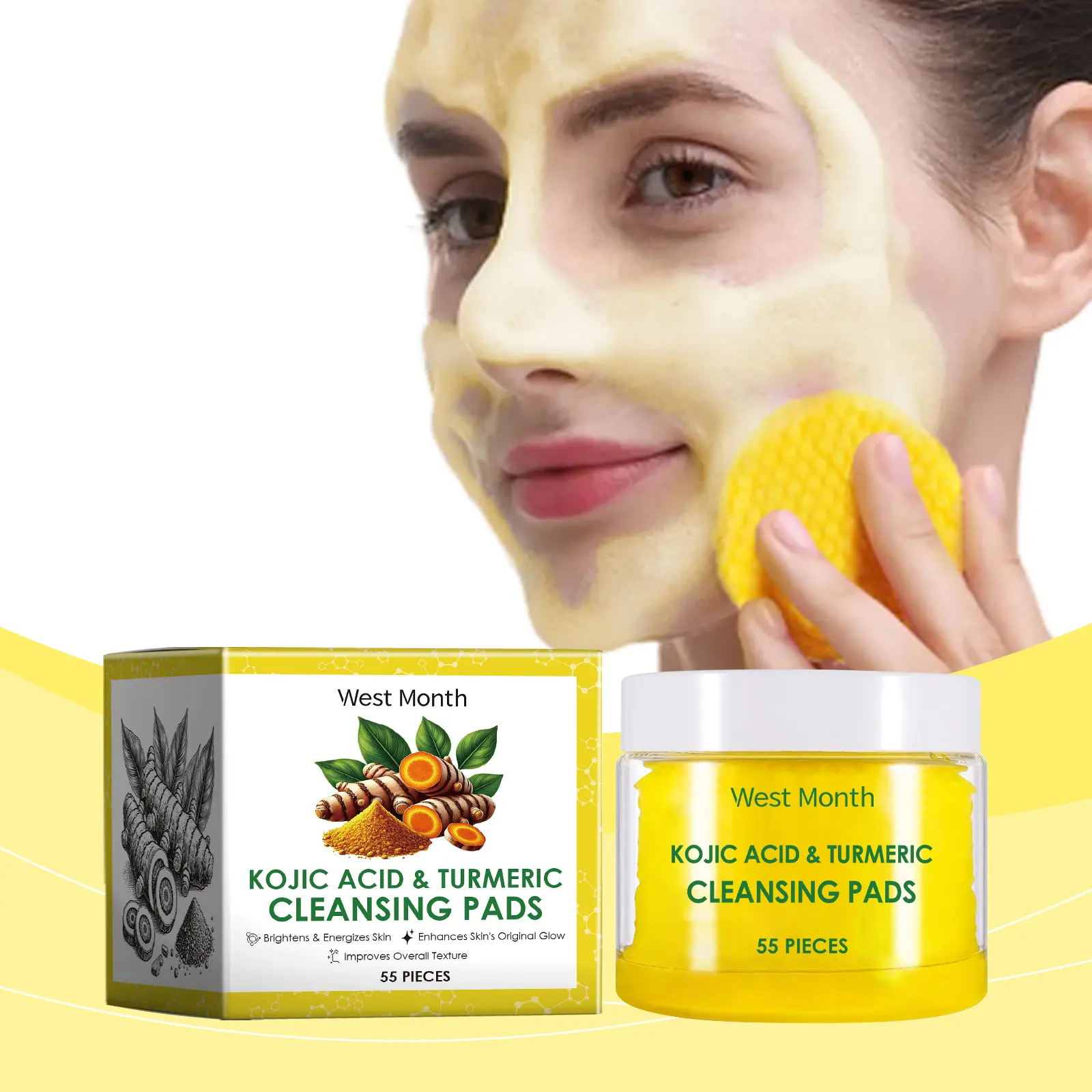Turmeric Facial Cleanser for Radiant & Even Skin - West&Month 2 turmeric cleanser gentle moisturize facial West Month 528 8062