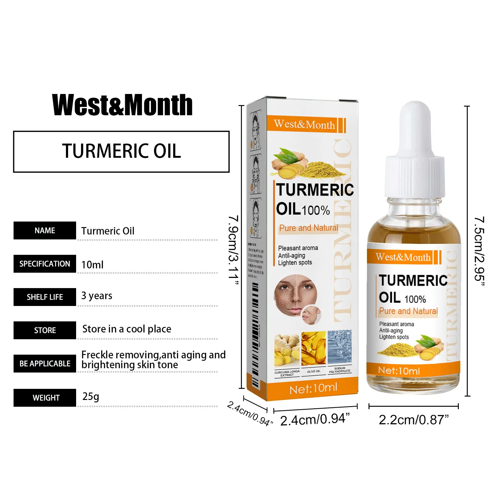 Turmeric Essential Oil for Skin Firming & Facial Care - West&Month 1 turmeric essential oil skin firming moisturizing West Month 026 1437