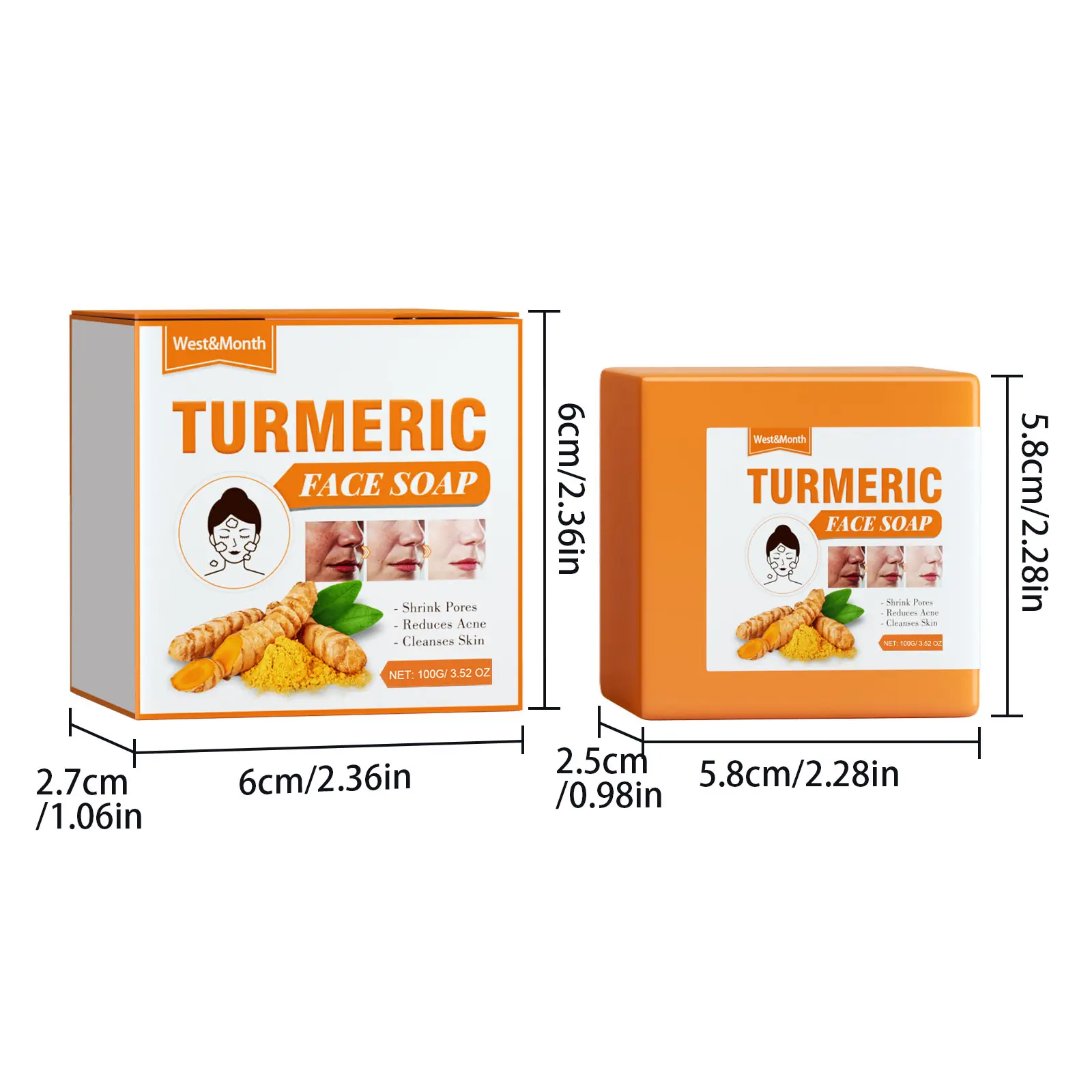 Turmeric Face Soap for Brighter Skin - West&Month 1 turmeric face soap repair fade spots West Month 011 1245