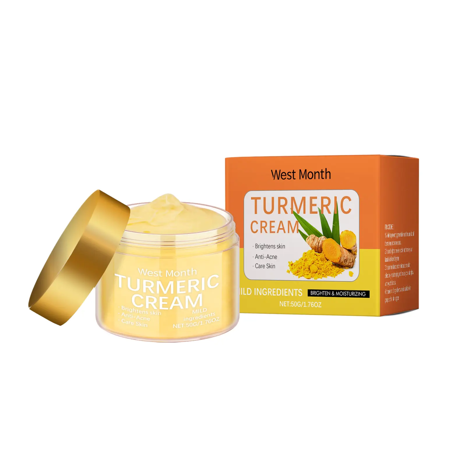 West&Month Turmeric Face Cream Review: My Unexpected Results 1 West&Month Turmeric Face Cream jar on a bathroom counter