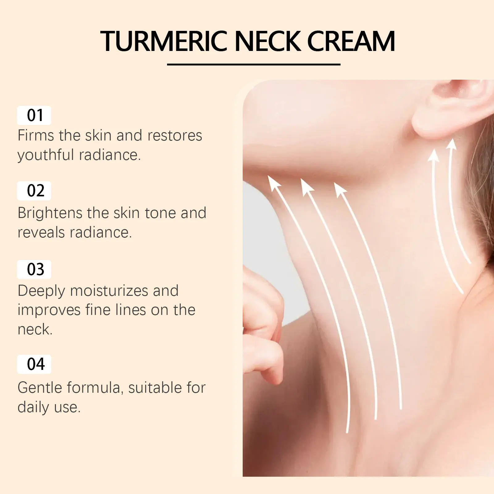 Turmeric Neck Cream for Firming and Brightening - West&Month 11 turmeric neck cream tighten improve dull brighten West Month 674 9609