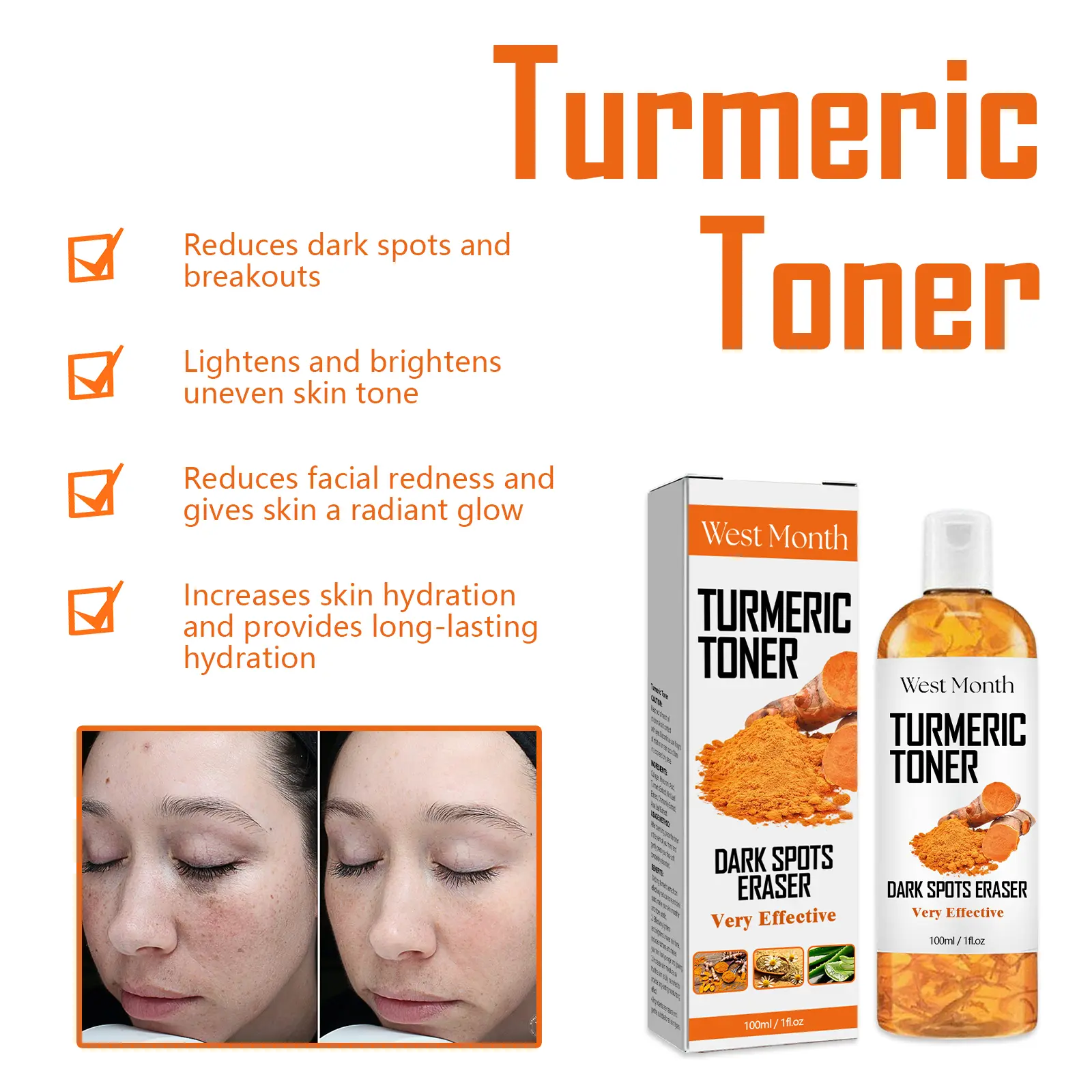 Hydrating Turmeric Toner - Firming & Moisturizing Facial Toner - West&Month 9 turmeric toner deep hydrating firming West Month 010 1237