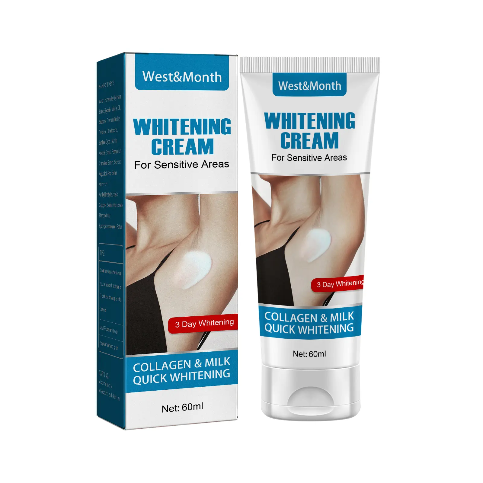 West&Month Underarm Brightening Cream Review: Why I'm Surprisingly Impressed 1 West&Month Underarm Brightening Cream tube on a bathroom counter