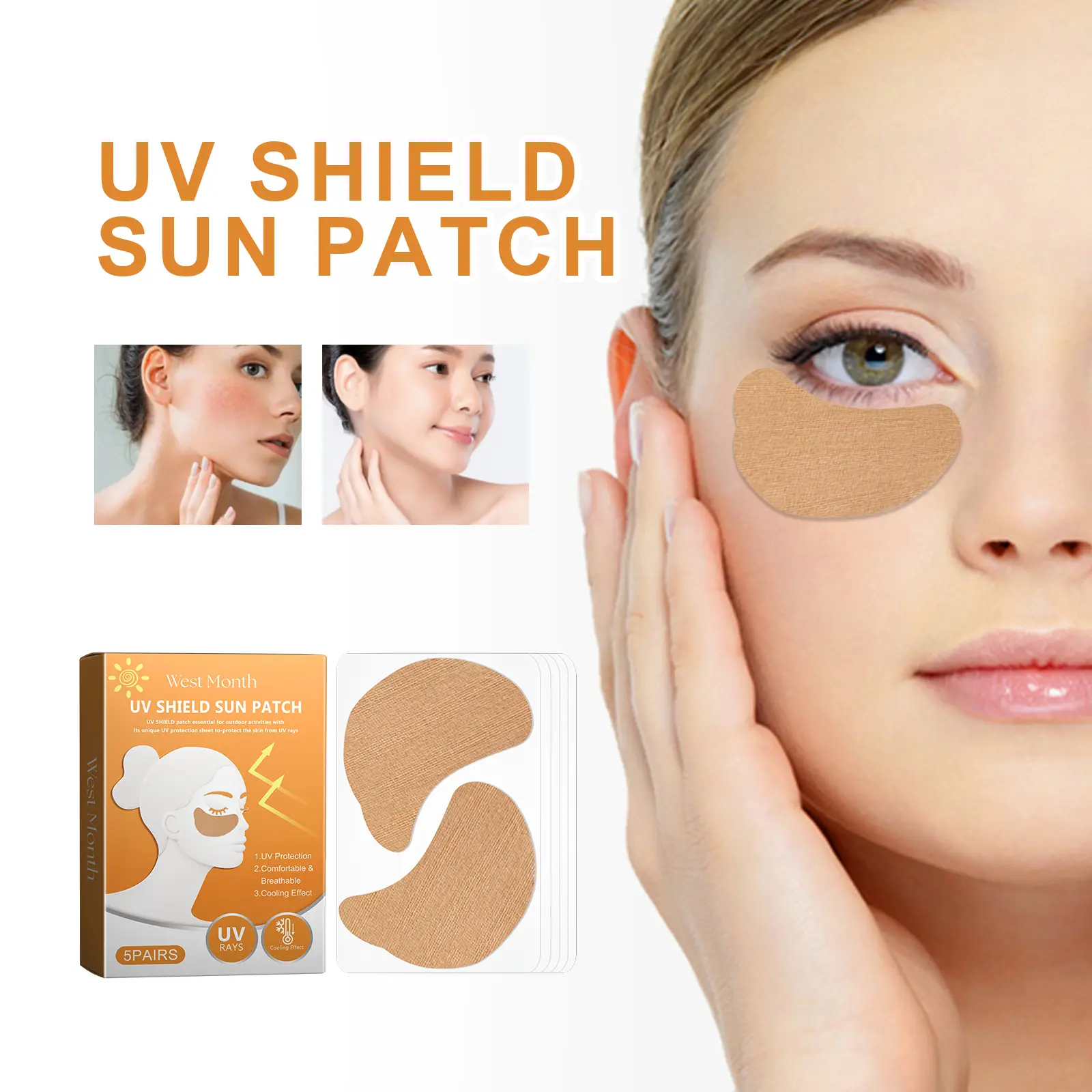 UV Shield Eye Patches for Outdoor Sun Protection by West 2 uv shield patch fade spots outdoor protection West Month 360 5686