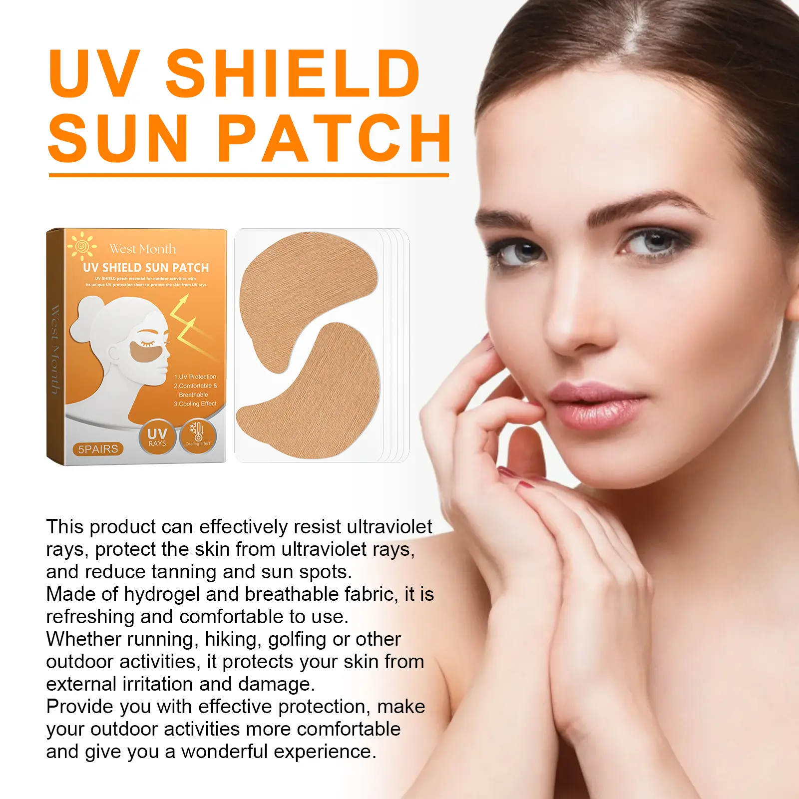 UV Shield Eye Patches for Outdoor Sun Protection by West 5 uv shield patch fade spots outdoor protection West Month 360 5689