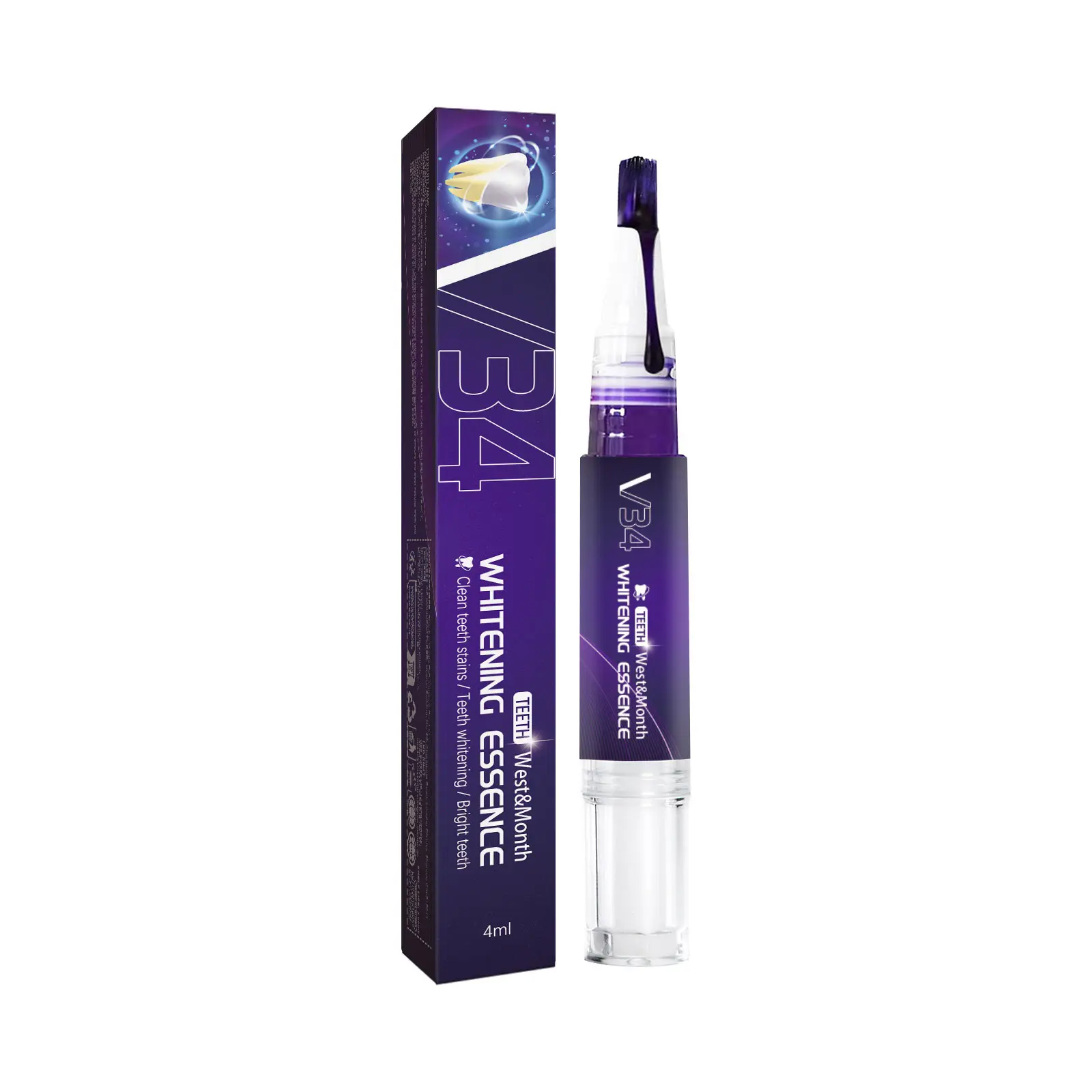 West&Month V34 Purple Teeth Whitening Pen Review: The Real Results After 2 Weeks 1 West&Month V34 purple teeth whitening pen on a bathroom counter