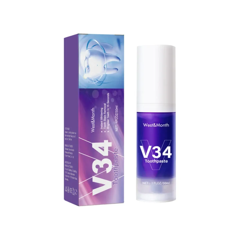 v34 toothpaste whitening clean gums West Month 086 2174