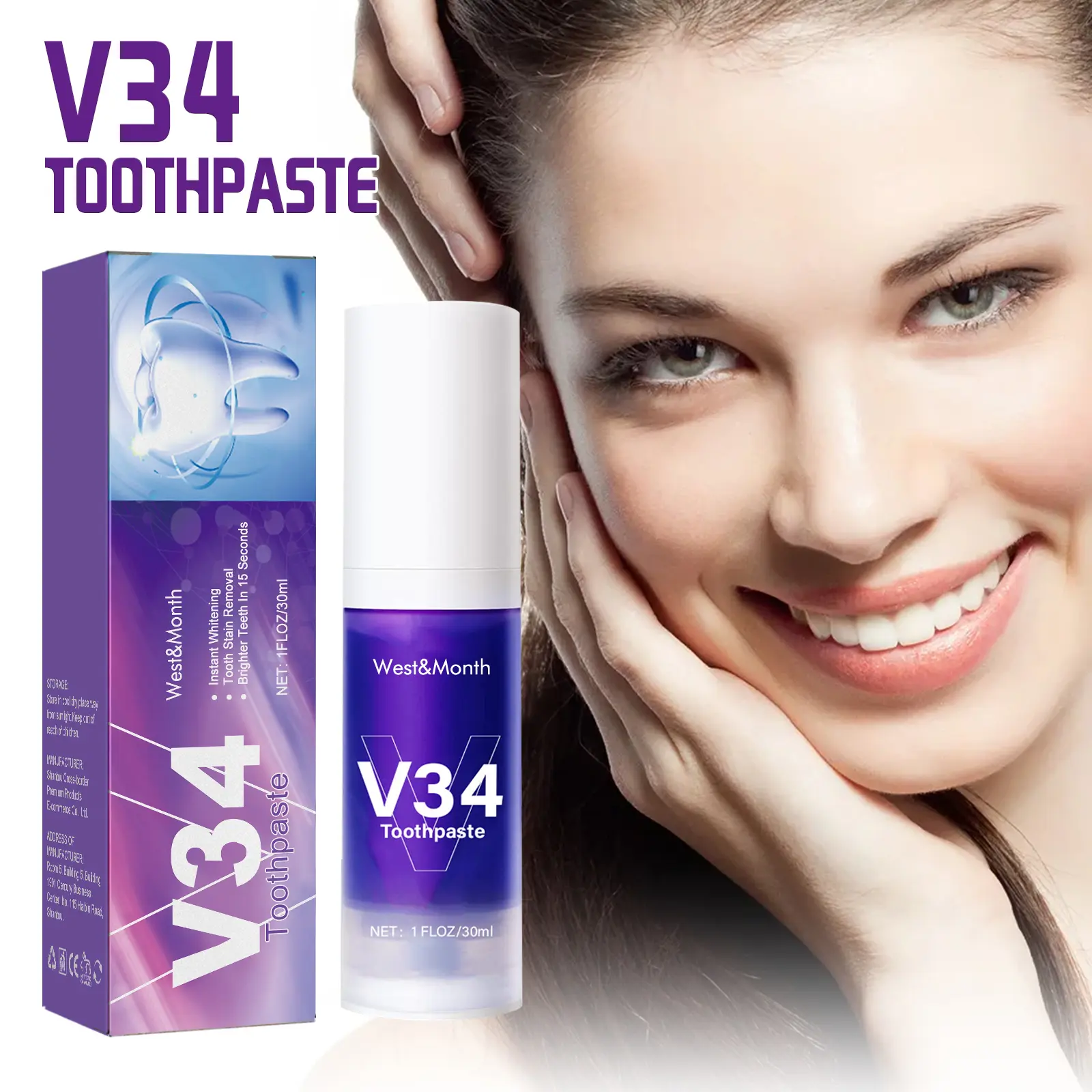 West&Month V34 Whitening Toothpaste: My Slightly Skeptical Review 2 Close-up of the West&Month V34 mousse texture on a toothbrush
