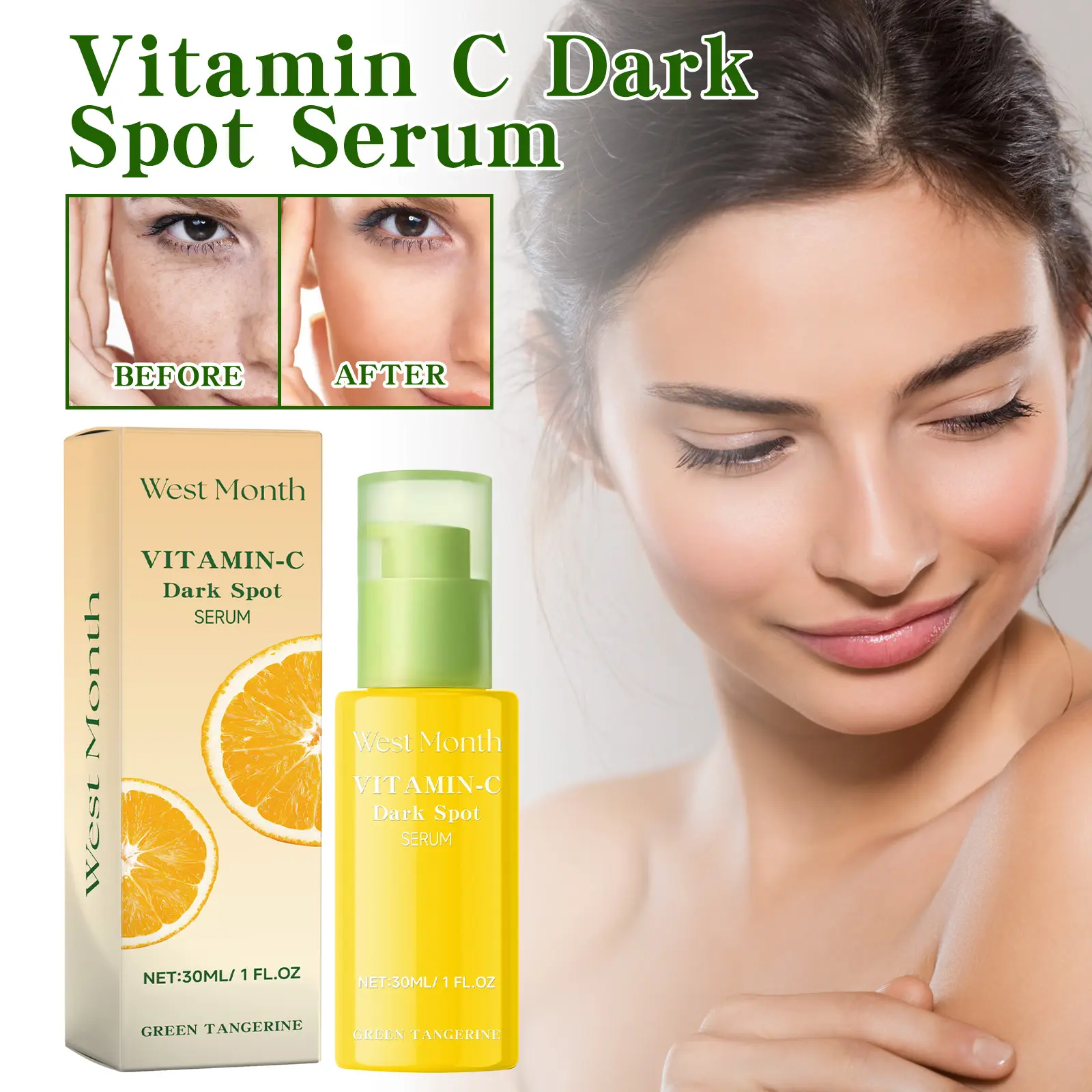 Vitamin C Dark Spot Serum Brightening Moisturizing Essence West&Month 2 vitamin c dark spot serum moisturize brighten West Month 364 5745