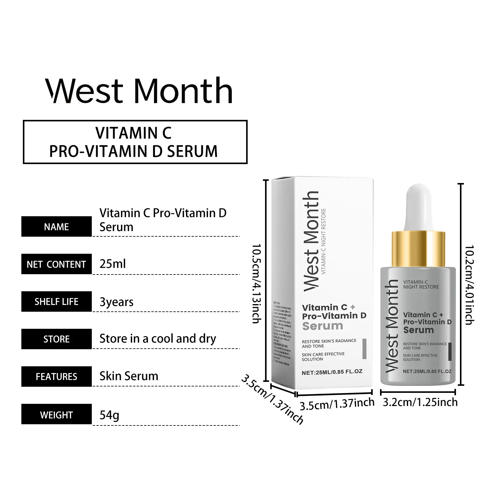 Vitamin C Essence Moisturizing & Nourishing Facial Serum West&Month 1 vitamin c essence moisturize gentle nourish West Month 573 8585