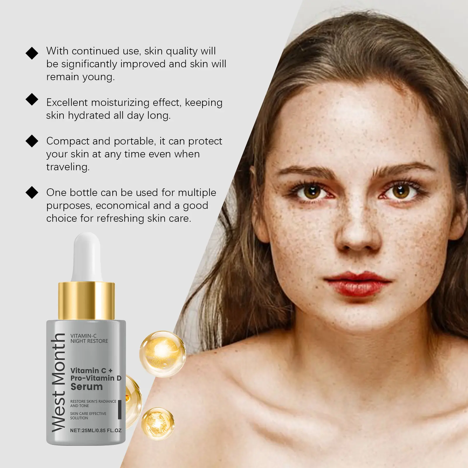 Vitamin C Essence Moisturizing & Nourishing Facial Serum West&Month 8 vitamin c essence moisturize gentle nourish West Month 573 8587