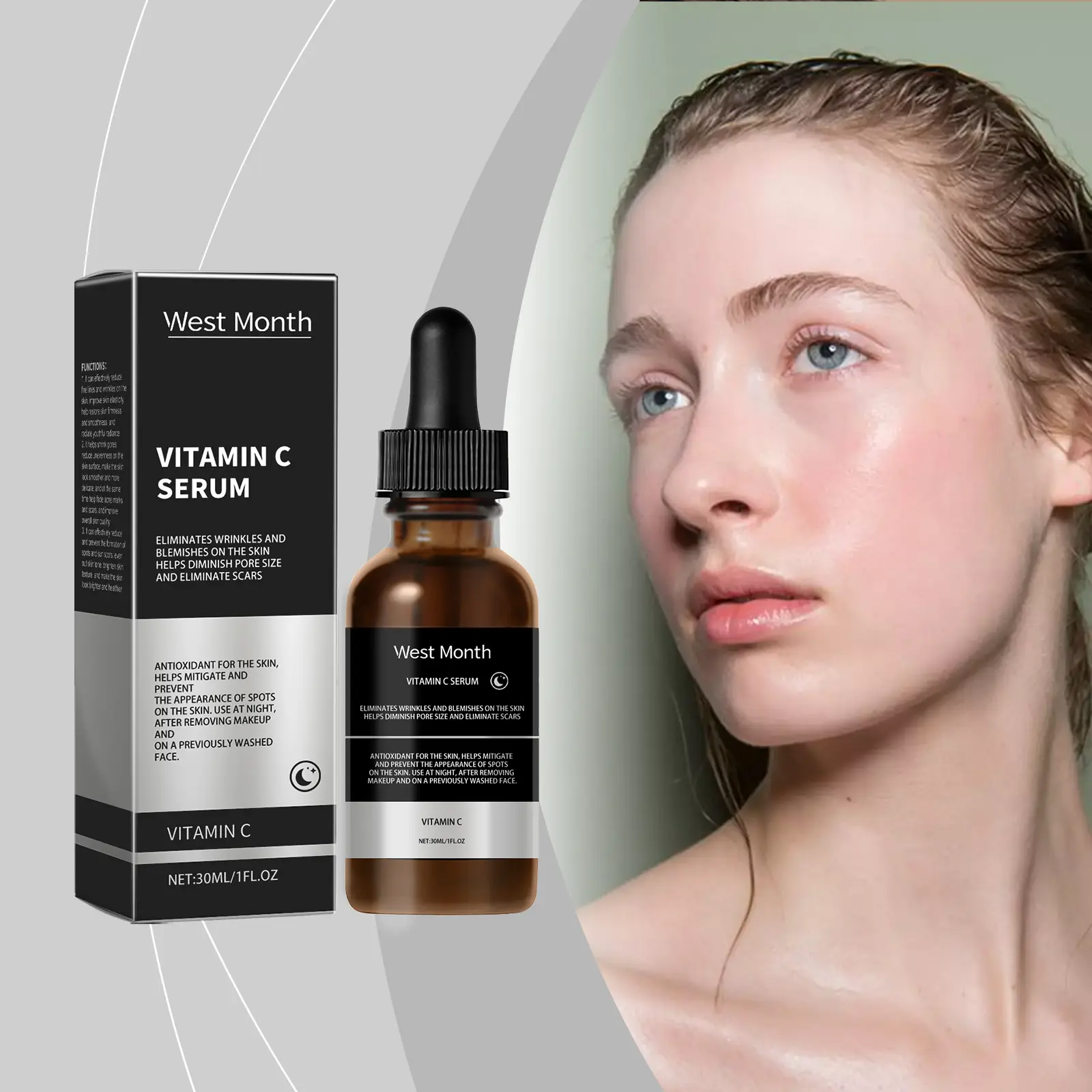 Vitamin C Facial Essence for Smooth & Even Skin Tone - West&Month 2 vitamin c essence moisturize smooth even tone West Month 598 8825