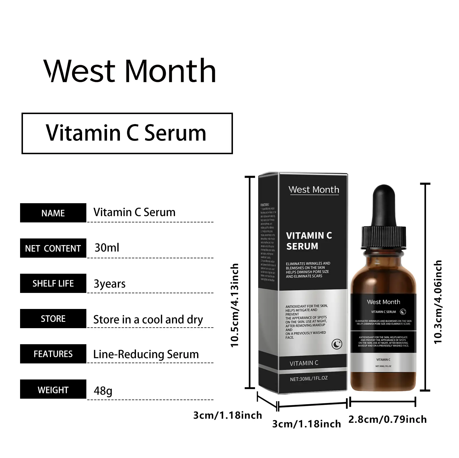 Vitamin C Facial Essence for Smooth & Even Skin Tone - West&Month 1 vitamin c essence moisturize smooth even tone West Month 598 8830
