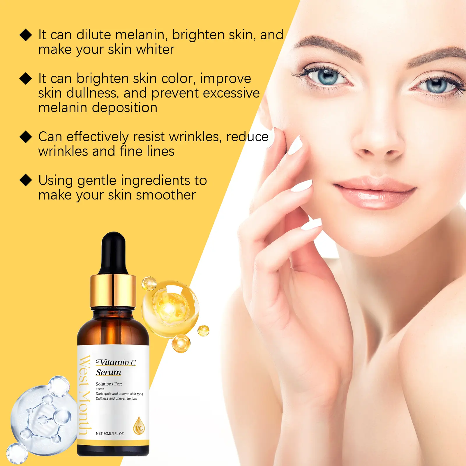 Vitamin C Essence for Moisturizing & Brightening Skin - West&Month 5 vitamin c essence moisturize tender skin West Month 297 11356