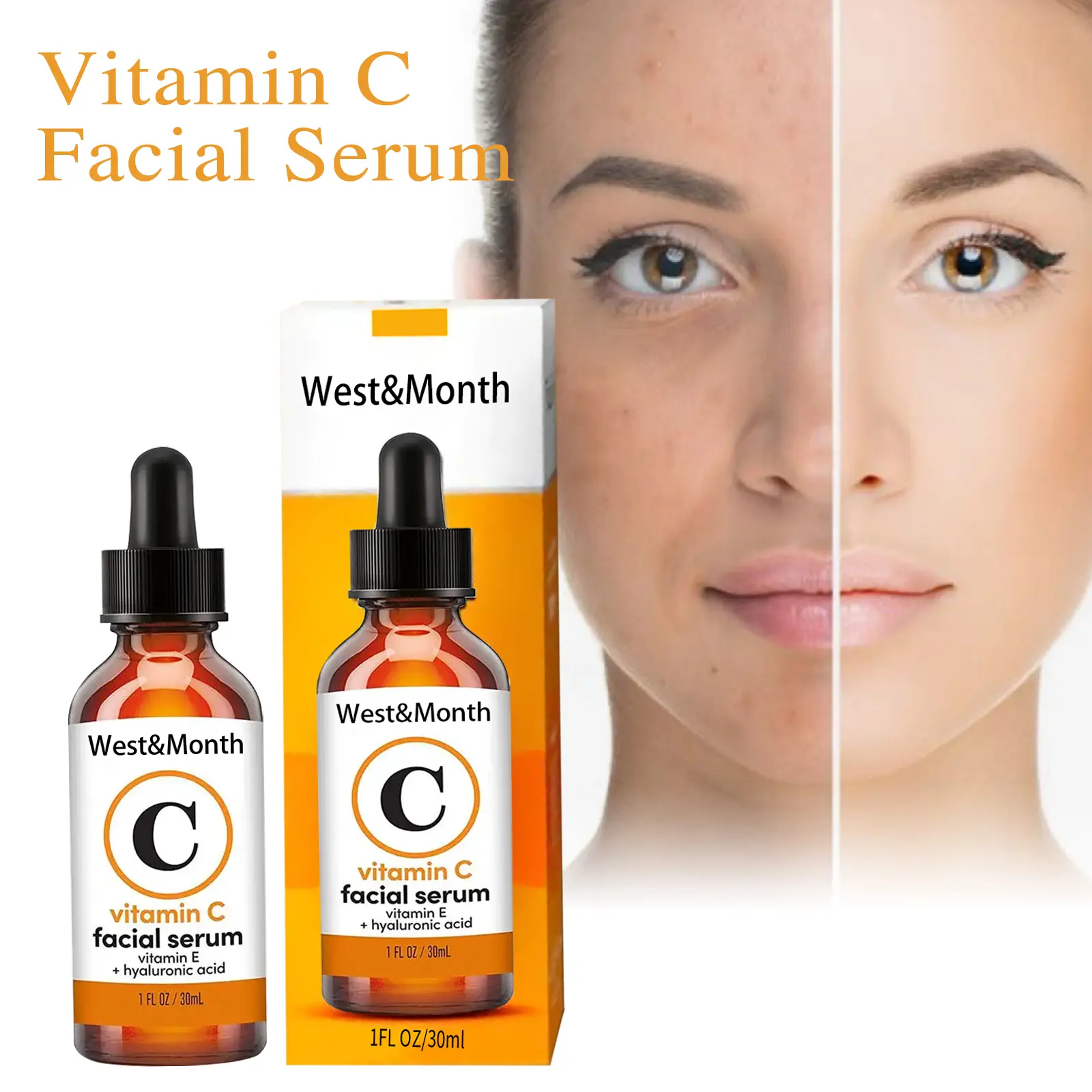 Vitamin C Face Serum - Brightening & Anti-Aging - West&Month 2 vitamin c face serum anti aging fade spots West Month 116 2576