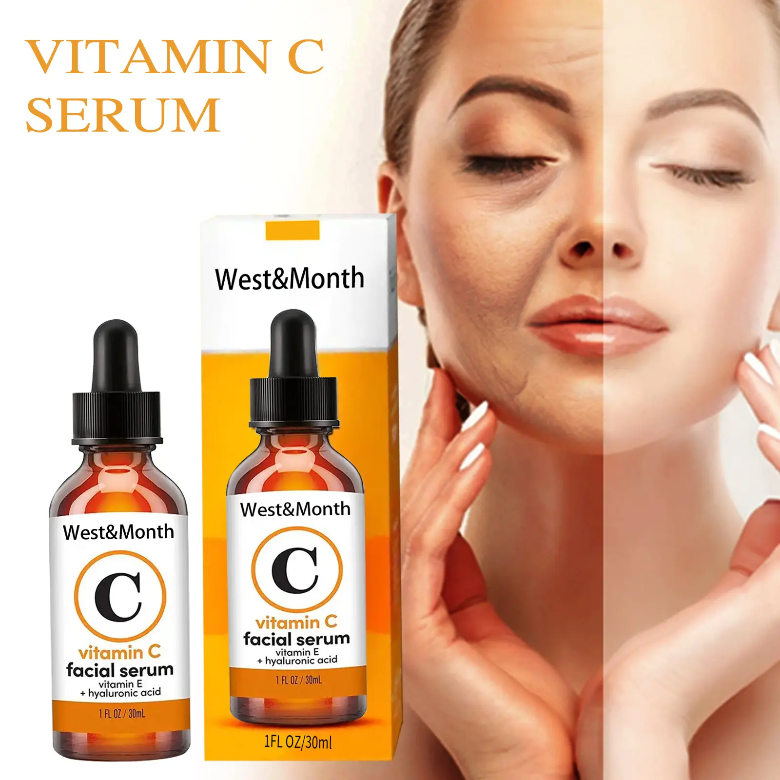 Vitamin C Face Serum - Brightening & Anti-Aging - West&Month 7 vitamin c face serum anti aging fade spots West Month 116 2581