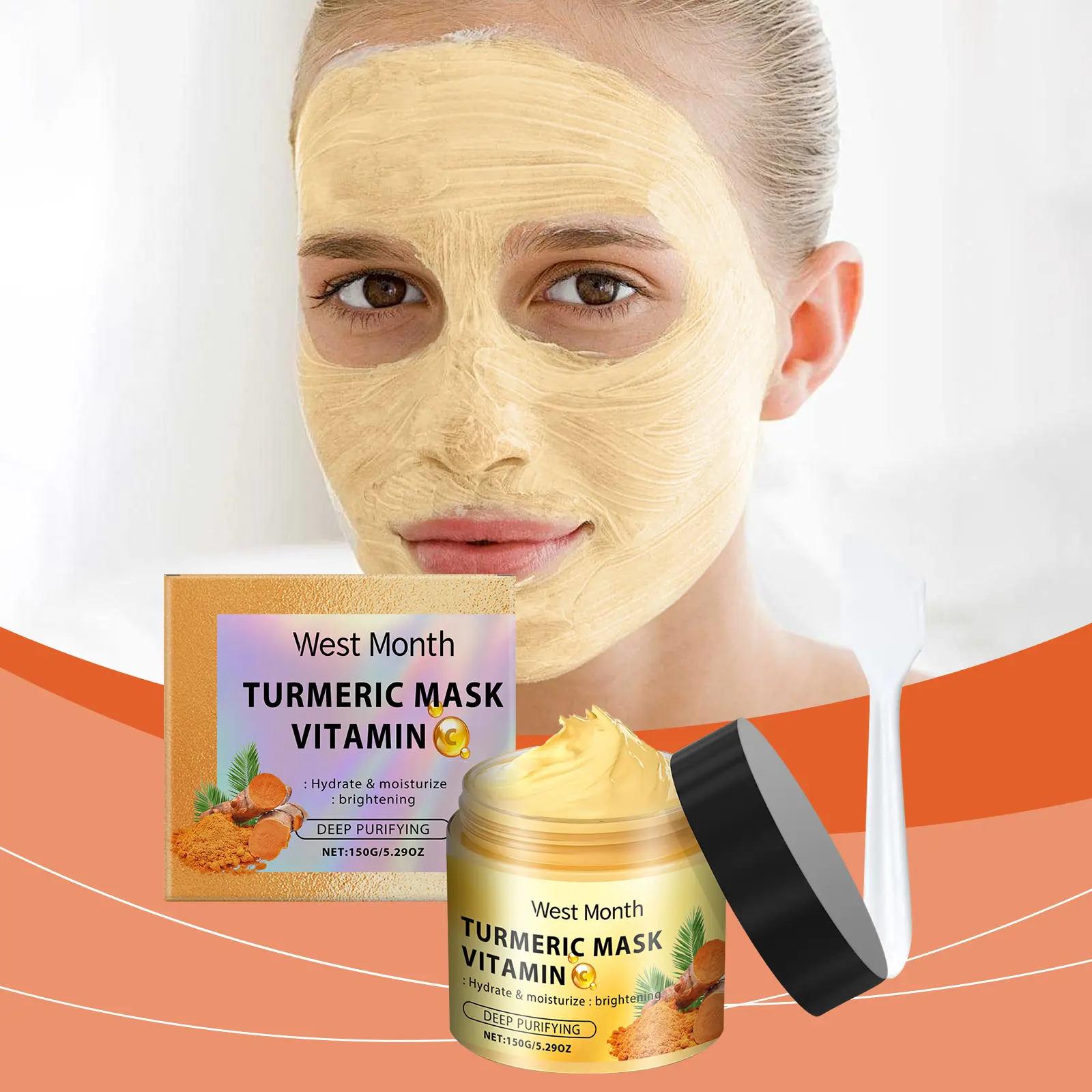 West&Month Vitamin C Turmeric Mud Mask Review: My Messy, Honest Thoughts 2 Close-up of the mud mask texture on skin