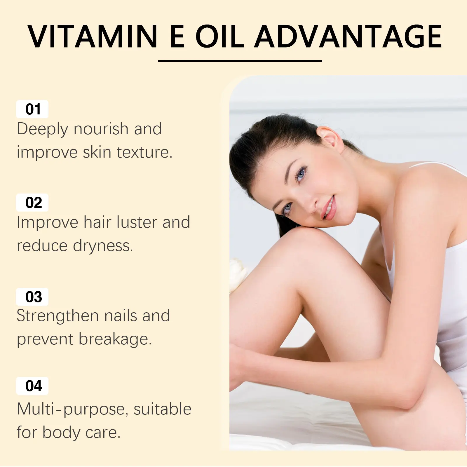 Vitamin E Body Oil for Hair, Skin & Nails - Nourishing Multi-Use Care - West&Month 5 vitamin e body oil nourish hair nails skin West Month 065 1919