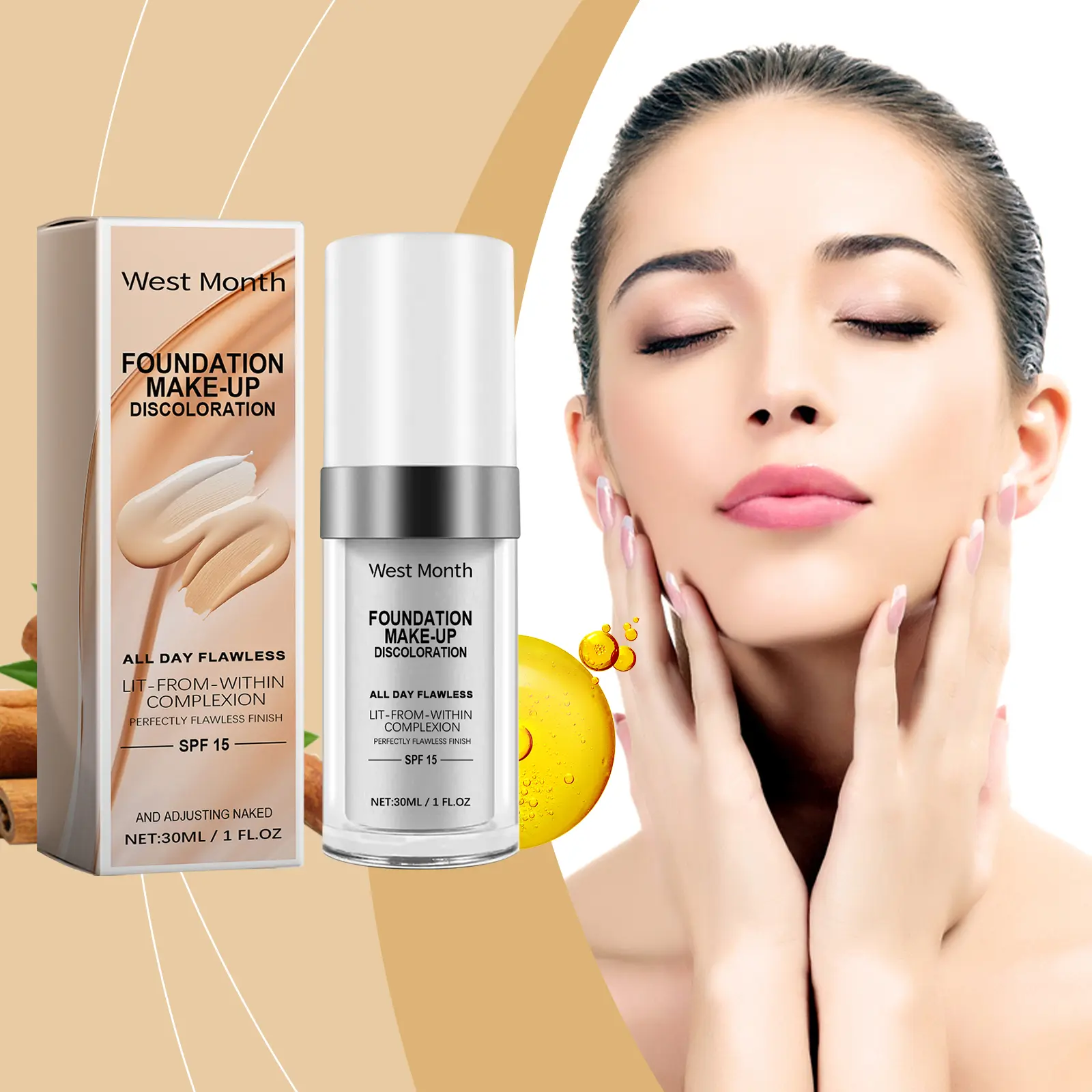 West&Month Warm Change Foundation: My Honest Thoughts After 6 Weeks 2 Close-up of foundation swatch blending into skin