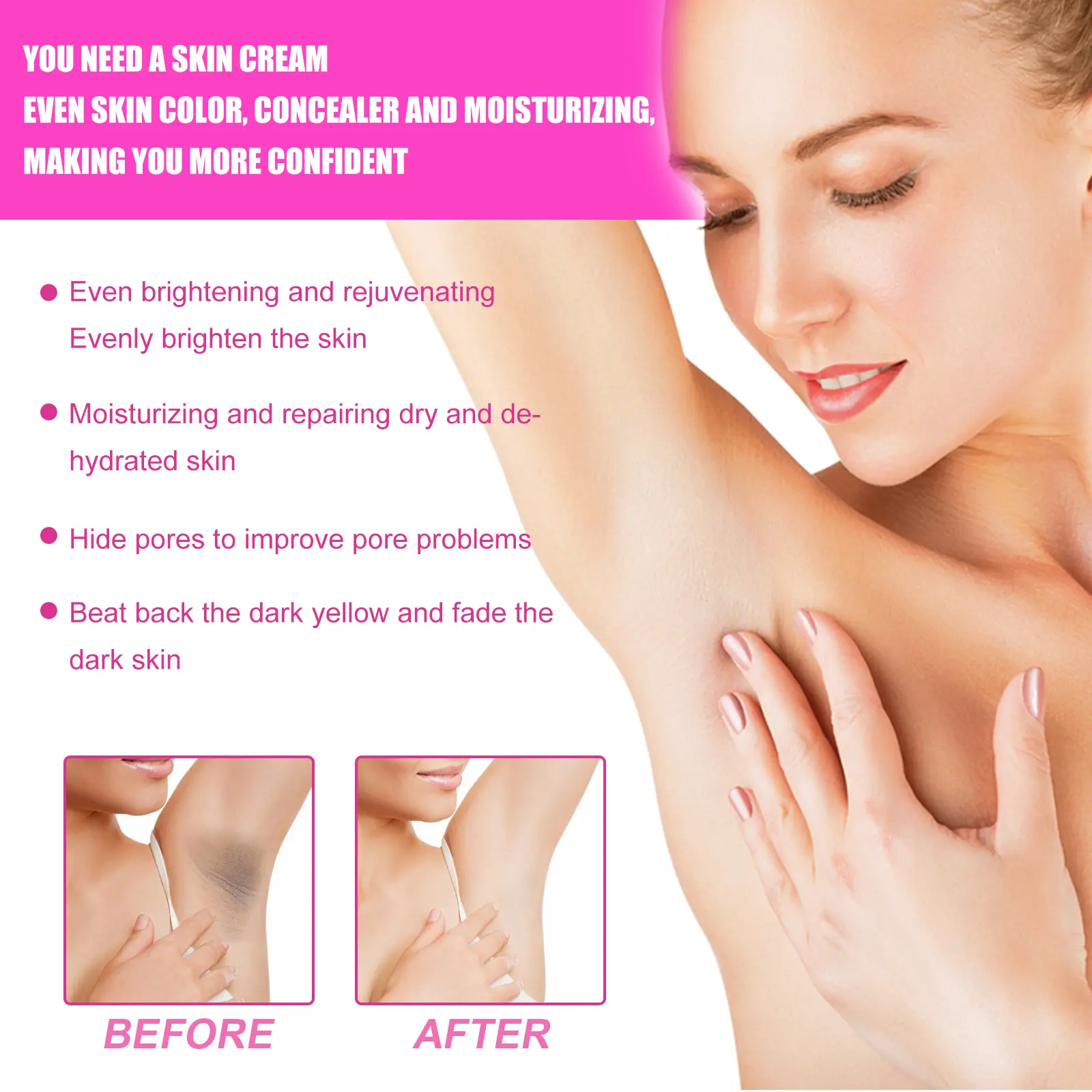 Skin Whitening Cream for Dark Spots & Brightening - West&Month 4 whitening cream brighten moisturize remove black West Month 323 5174