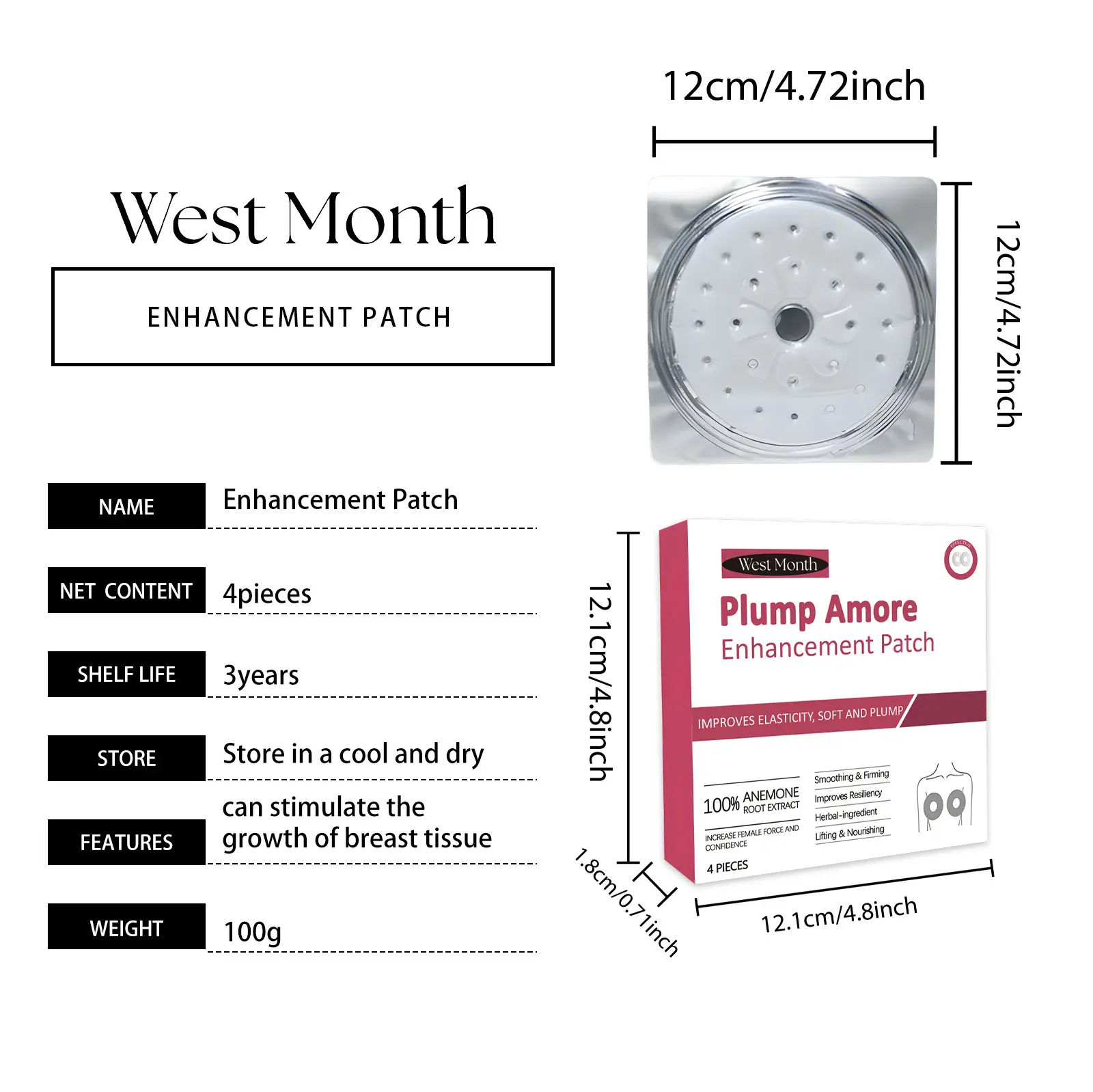 Women's Chest Patch - Invisible Breathable Support - West&Month 1 women's chest patch support nourish invisible breathable West Month 483 7403