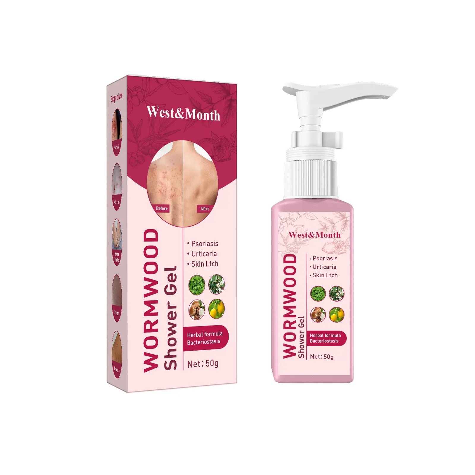 West&Month Wormwood Body Wash for Acne-Prone Skin - Moisturizing & Refreshing - Review 1 West&Month Wormwood Body Wash bottle on a bathroom shelf